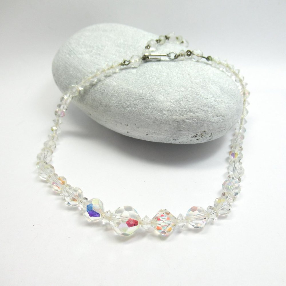 Vintage Japanese Crystal choker length necklace